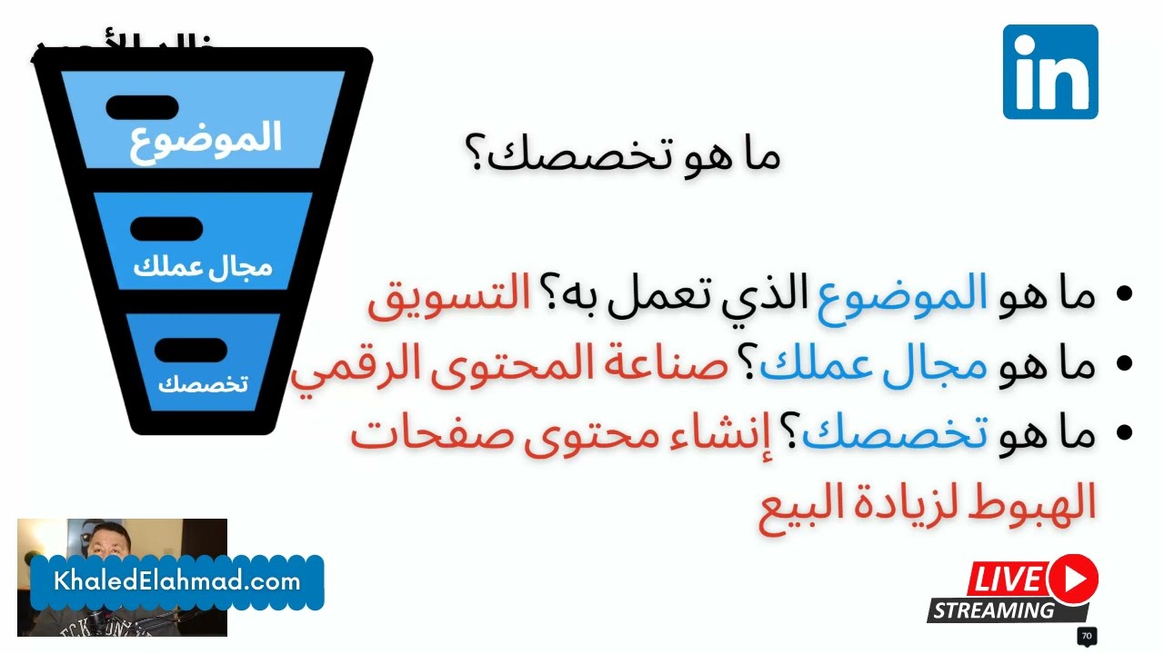 تسجيل محاضرة بناء الهوية الرقمية على اللينكدلإن