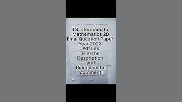 TS Intermediate 2nd Year Maths-2B 2023  Final Question Paper #intermediate #pcm #maths2b