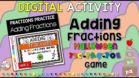 Adding Fractions Halloween Tic Tac Toe Game Preview
