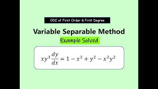 Variable Separable Form Example