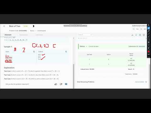 Best of Two | DICEGAME2 | Codechef STARTERS 97 | Full Solution