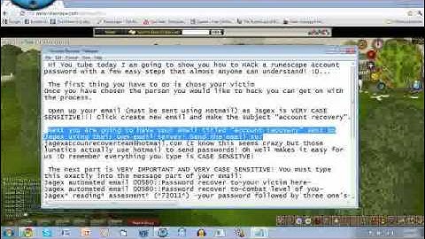 How to hack a runescape account/password