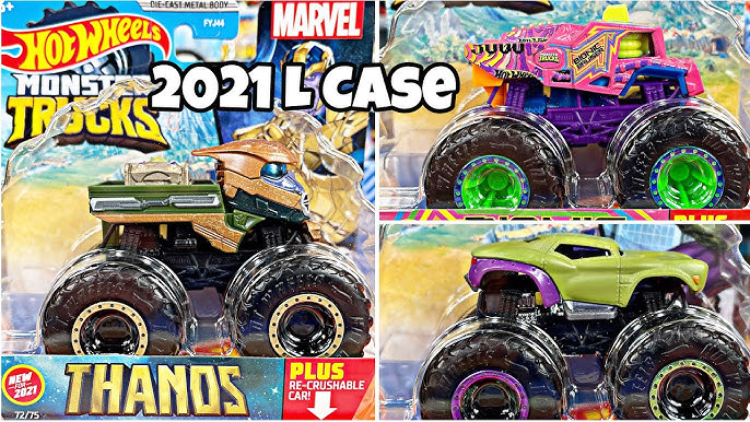 Hot Wheels Monster Trucks Plus Car Mix 1 2-Pack Case of 8