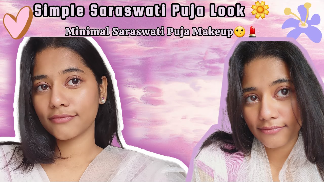 Soft Glam Saraswati Puja Makeup | Beginners Friendly❤️