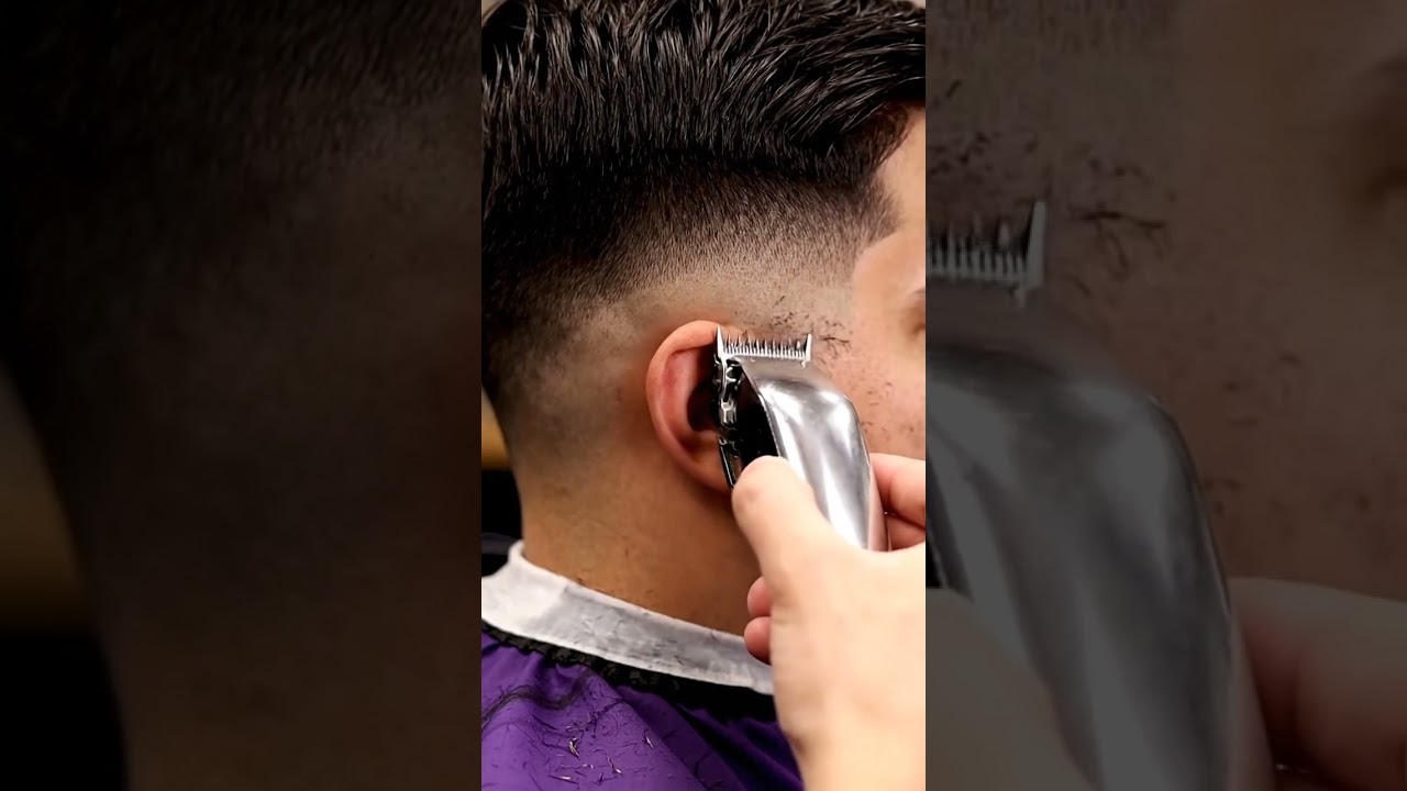 POV best nyc barber fade taper textured crop asmr king david #shorts