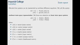 Digital Control - Lecture 7: A brief connection with the state-space