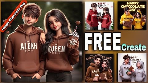 How To Create Ai 3D Happy Chocolate Day couples name images | Bing image creator tutorial FREE