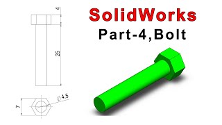 [PART- 4 , BOLT ] Double Bearing Assembly In SolidWorks Tutorial For Mechanical Engineering Student