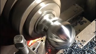 Satisfying ASMR Sounds of Rough Lathe Turning - Dry Machining of Rotating Pin Threads