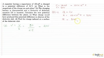 A capacitor having a capacitance of `100 mu f` is changed to a potential difference of `50V.`(a)