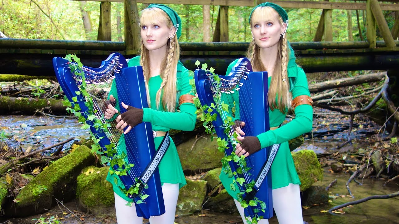 LOST WOODS (Legend of ZELDA) Harp Twins - Camille and Kennerly