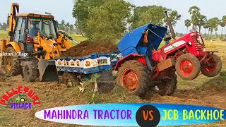 JCB Backhoe Vs Mahindra 475di , John Deere 5045, Sonalika slime mud Transport video