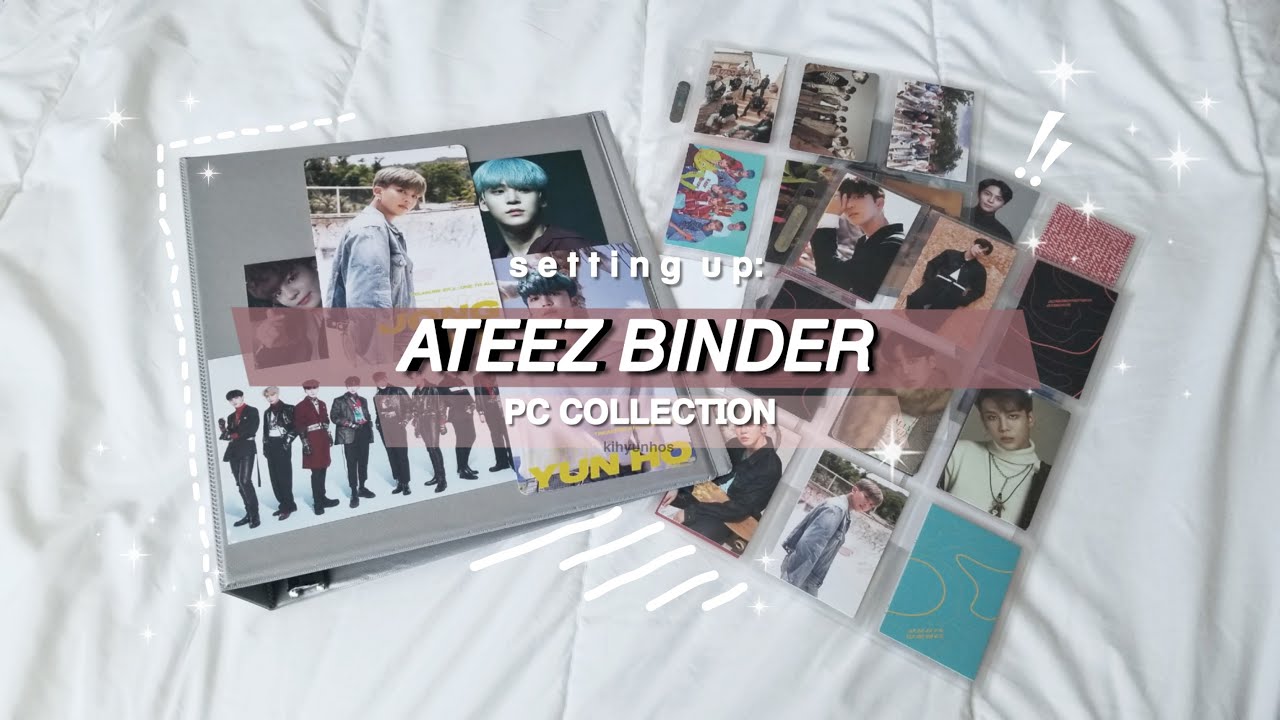 ✧ finally setting up an ateez binder // photocard collection ✧
