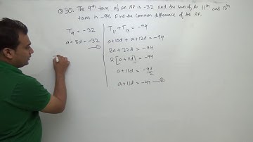 Class 10 Maths (Ex- 5A  Q30)  Arithmetic Progression  (R S Agarwal 2019)
