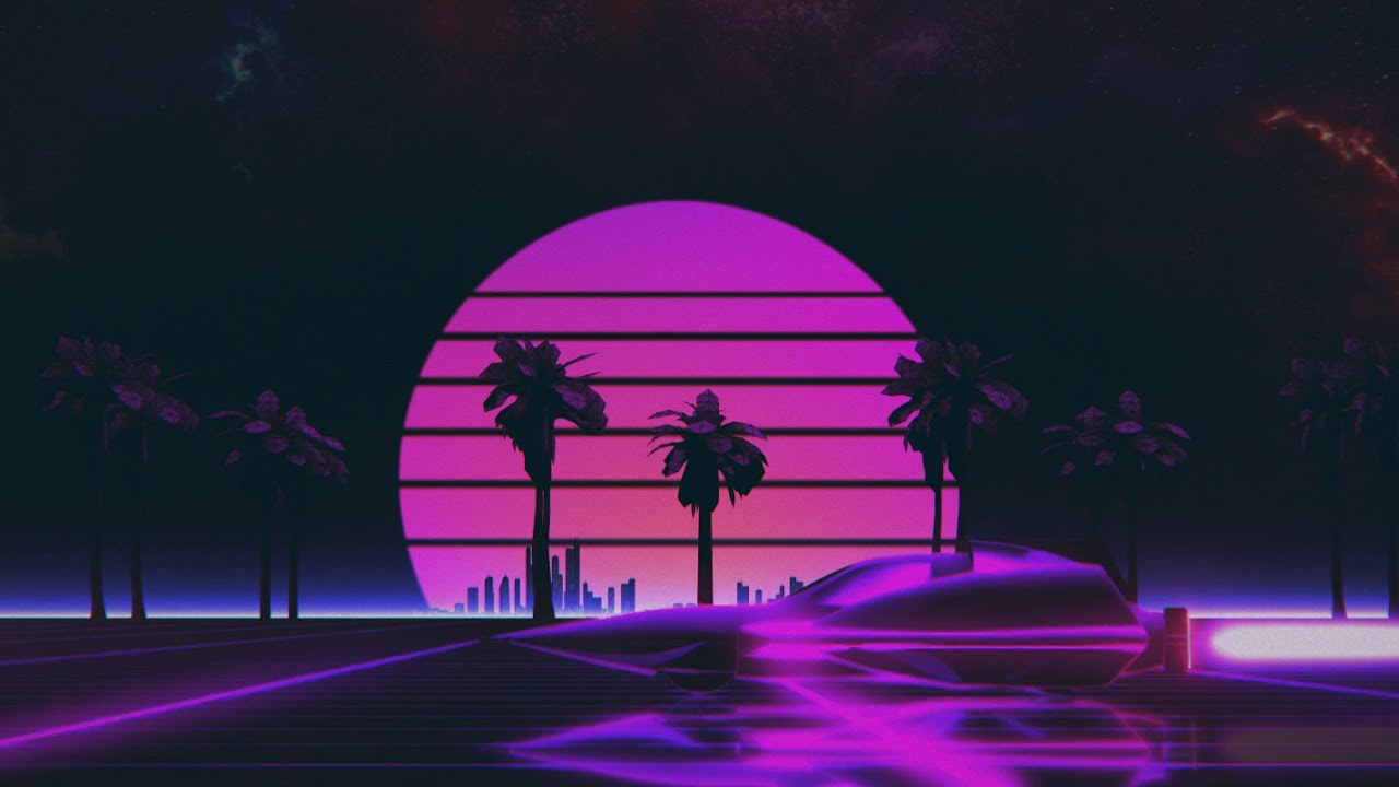 Outrun Sunset Animation Loop - Creative Commons - YouTube