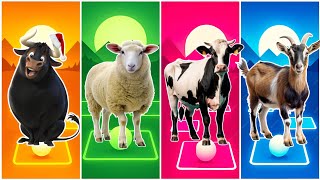 Ferdinand 🆚 Sheep 🆚 Cow 🆚 Goat 🎶 Tiles hop EDM Rush 🎶 →
