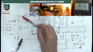 SMPS 5v 12 y  -12V  Medidas y funcionamiento (Clase 107)