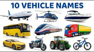Learn 10 Vehicle Names with Pictures and Pronunciation Part-1 Hindi