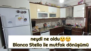 Mutfak Dolaplarımı Boyadım😍Verniğe Gerek Yok👍Sonucu Başak Burcu Eşim bile çok beğendi😅 Bianca Stella