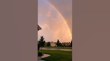 The Sky Turned Into a Rainbow Right Above the House 🌈😳 #shorts #rainbow #sky