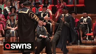 Birmingham City University student breaks out into epic celebratory dance at graduation | SWNS