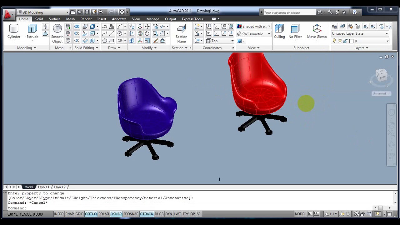 AutoCAD 3D Chair YouTube
