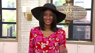 Susan Graver Printed Textured Liquid Knit 3/4-Sleeve Fit & Flare Top on QVC