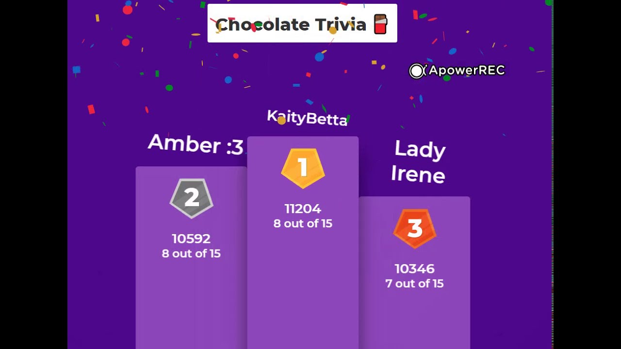 🍫Chocolate Trivia 🍫 Kahoot Results!🍫 