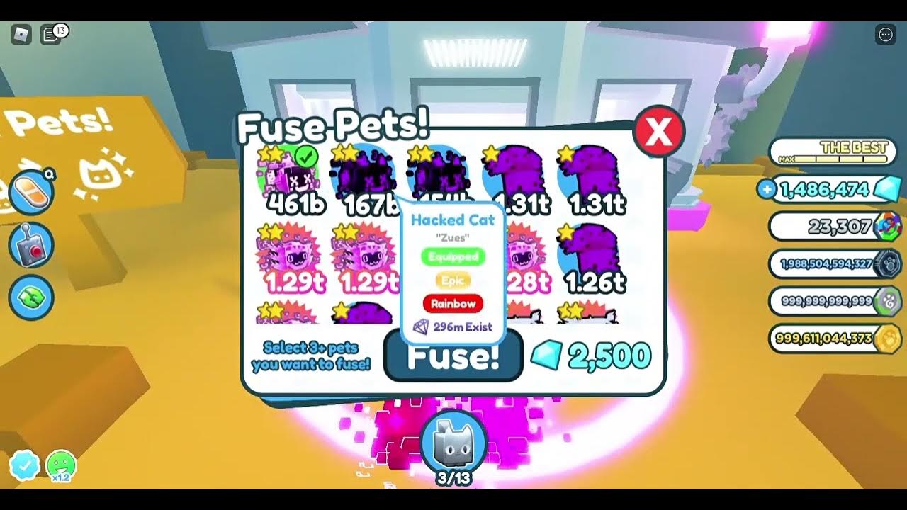 What happens when you fuse 1 Dm Hacked Cat & 2 Rb Hacked Cat? (Pet