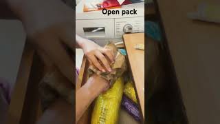 Opening pack of paper squishy