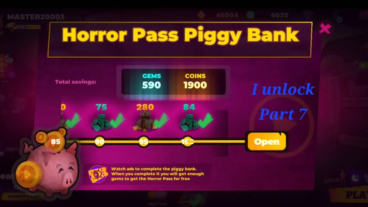 I unlocked Horror Pass Piggy Bank part 7 | Horror Brawl