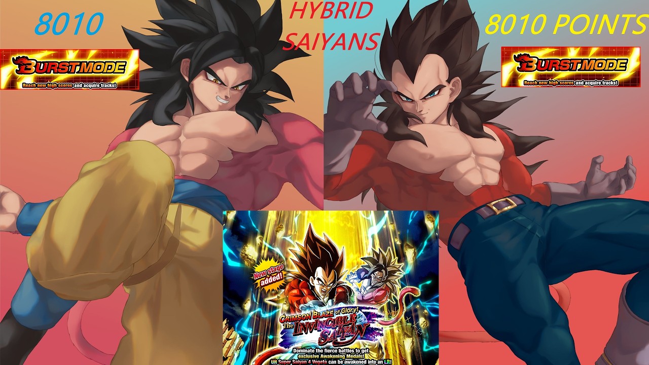 8010 POINTS! PRIDE OF THE WARRIOR RACE BURST MODE WITH HYBRID SAIYANS! DBZ Dokkan Battle!