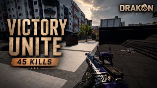     45 Kill Victory Unite Gameplay | Aftershock | best AK-12 &amp; AS val build | Drakon