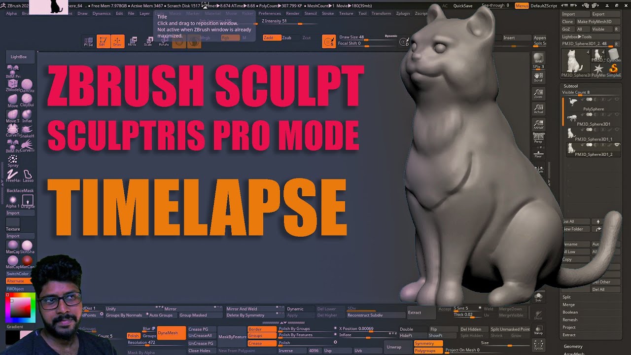 zbrush cant sculpt on a subtool