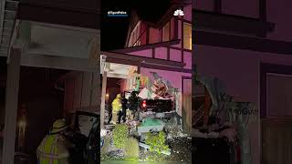 Video shows pickup truck flying and crashing into Oregon home | NBC4 Washington