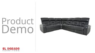 El Dorado Furniture l Gio Gray Leather Power Reclining Sectional