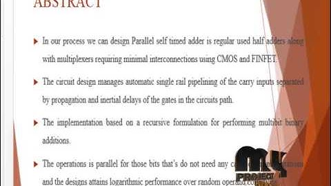 Recursive Approach to the Design of a Parallel Self-Timed Adder | Final Year Projects 2016 - 2017