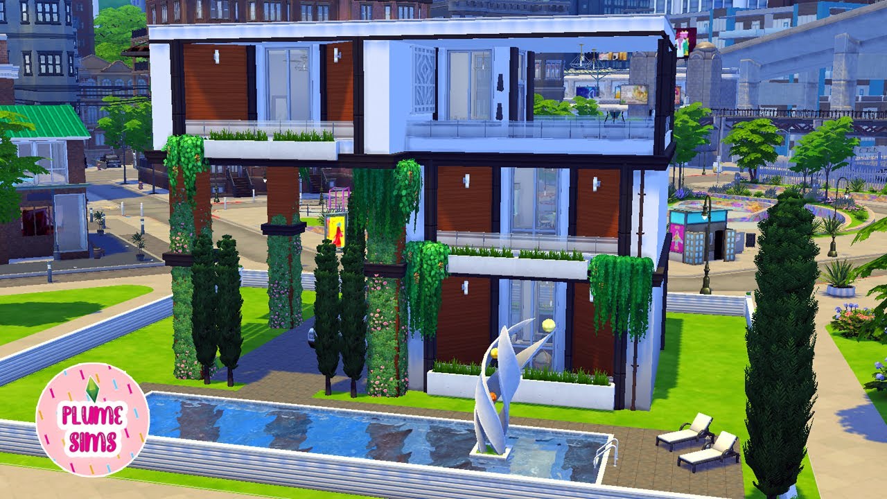 Modern City Home | Stop Motion | NO CC | Sims 4 | PlumeSims