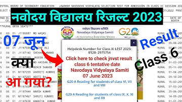 Navodaya Result 2023 Date 07 June |  jnv result 2023 class 6