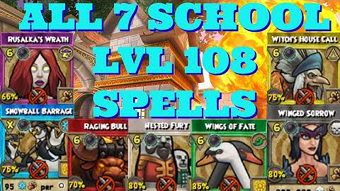 Wizard101 All 7 School Level 108 Spells (2024)