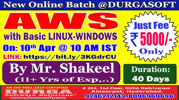 AWS with Basic LINUX-WINDOWS Online Training @ DURGASOFT