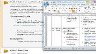 Screencast 2016 05 25 Course Schedule and Lessons and Materials folder