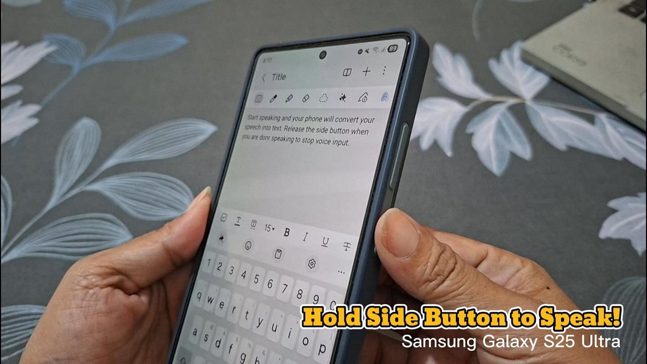 How to Use the Side Button for Voice Input on Samsung Galaxy S25 Ultra ...