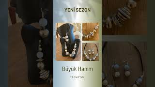 Abartılı Boncuklardan Yapılmış Bohem Tarzı Kolye Küpe Seti