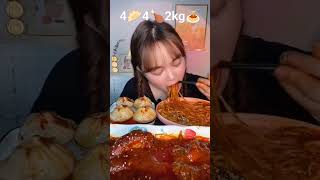 eating challenge 44?2kg #asmr #eating #noodles #chicken #dumplings #food #shrots