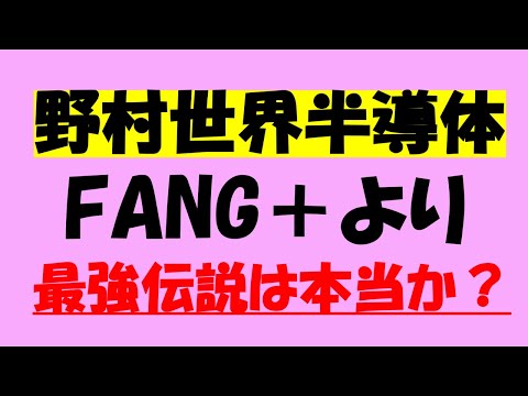 【野村世界半導体投資信託】人気の半導体投資 FANG＋以上のリターン 最強伝説は本当か？