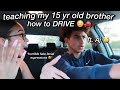 Teaching My 15 yr. old Brother How to DRIVE 😳 | Alyssa Howard 💗