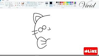 HOW TO DRAW A CUTE BABY CAT in #MsPaint #vivid #vividbyrahul