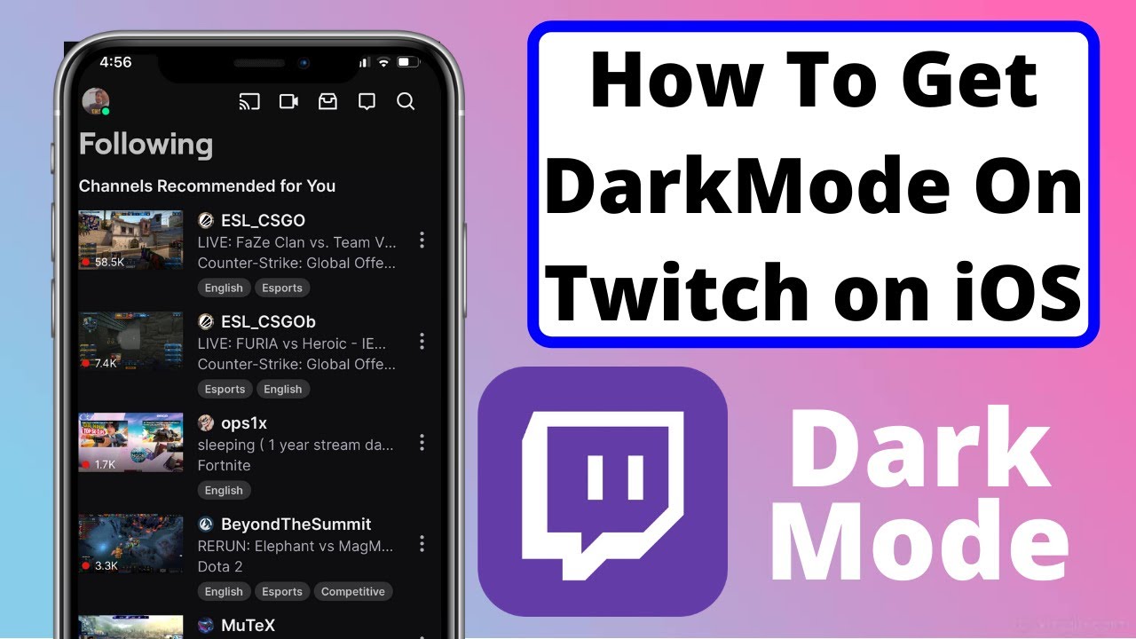 How To Get Dark Mode On Twitch In iPhone or Android 2021 YouTube
