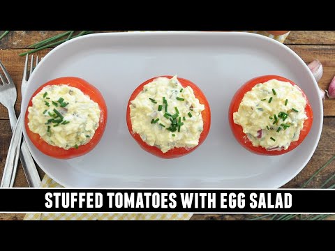 Stuffed tomatoes with egg salad, from the video